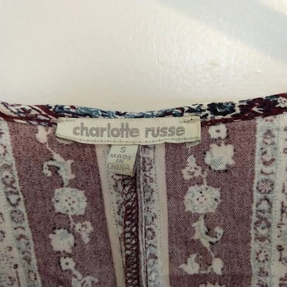 Charlotte Russe Poncho Style Tunic Top Elastic Empire Waist Hippie Boho - Picture 5 of 9